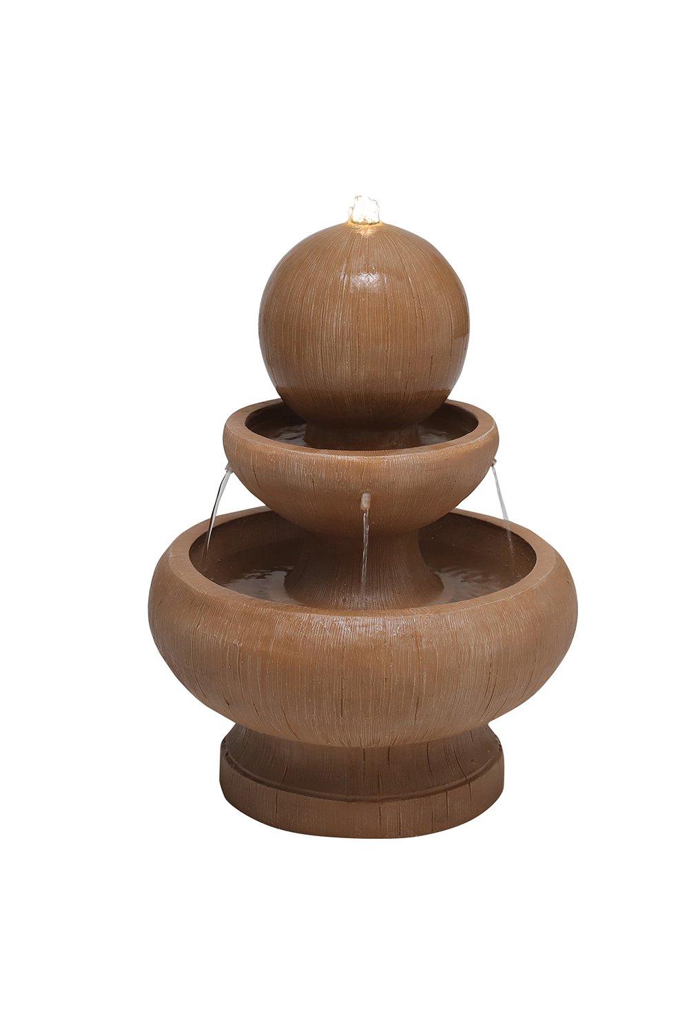 Electric Garden Fountain Outdoor Rockery Decoration with LED Light