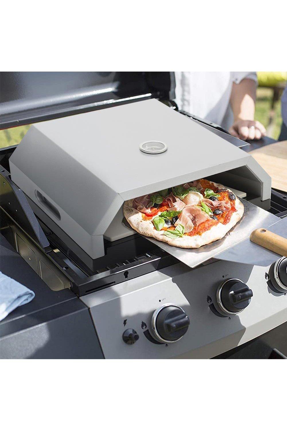 Stainless Steel Pizza Oven with Built-in Temperature Gauge