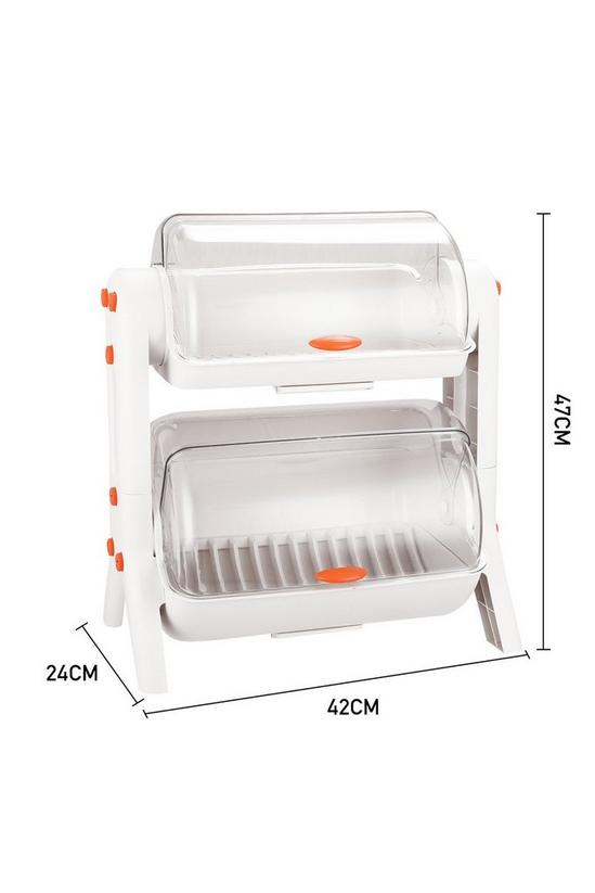 Living and Home 2-Tier Household Layered Kitchen Bowl Chopsticks Plastic Storage Box with Lid White 6
