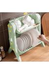 Living and Home 2-Tier Dish Drainer Rack Kitchen Bowl Chopsticks Plates Plastic Storage Box with Lid Green thumbnail 3