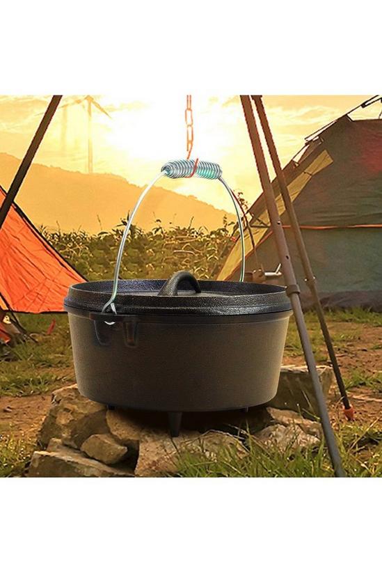 Living and Home Cast Iron Camp Oven Pot with Legs for Outdoor Camping 2