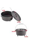 Living and Home Cast Iron Camp Oven Pot with Legs for Outdoor Camping thumbnail 6