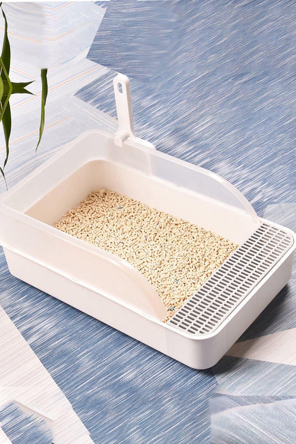 Semi-Enclosed Cat Litter Box Easy Cleaning Indoor
