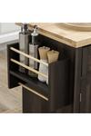 Living and Home Modern Rolling Wooden Kitchen Island Cart with 2 Storage Cabinets , 2 Drawers & Side Rack thumbnail 5