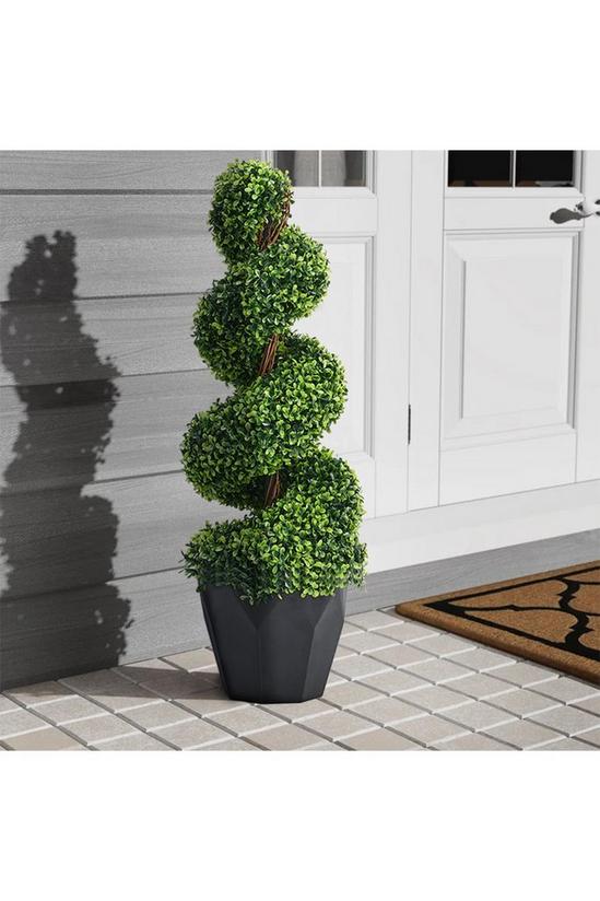 Living and Home 2 Pack 90CM Artificial Topiary Spiral Boxwood Tree Fake Plant 2