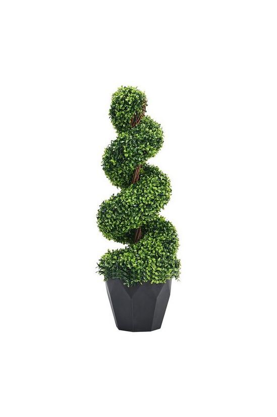 Living and Home 2 Pack 90CM Artificial Topiary Spiral Boxwood Tree Fake Plant 3