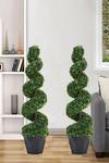 Living and Home 2 Pack 120CM Artificial Topiary Spiral Boxwood Tree Fake Plant thumbnail 2