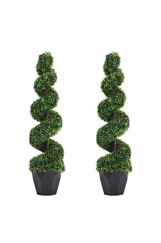 Living and Home 2 Pack 120CM Artificial Topiary Spiral Boxwood Tree Fake Plant 5