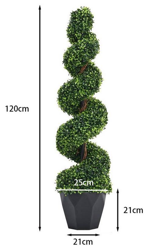 Living and Home 2 Pack 120CM Artificial Topiary Spiral Boxwood Tree Fake Plant 6