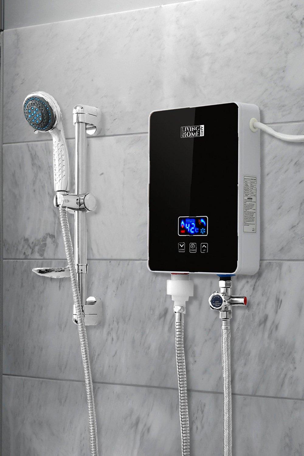6kW Tankless Electric Water Heater with Shower Head Digital Temperature Display