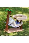 Living and Home Coconut Cat Tree with Hammock and Sisal Perch thumbnail 1