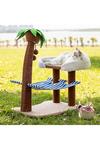 Living and Home Coconut Cat Tree with Hammock and Sisal Perch thumbnail 2