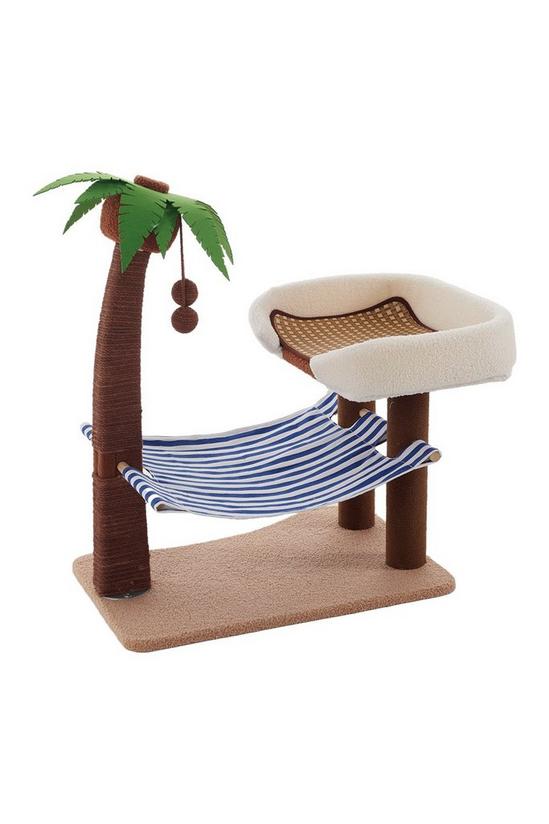 Living and Home Coconut Cat Tree with Hammock and Sisal Perch 3