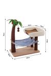 Living and Home Coconut Cat Tree with Hammock and Sisal Perch thumbnail 6