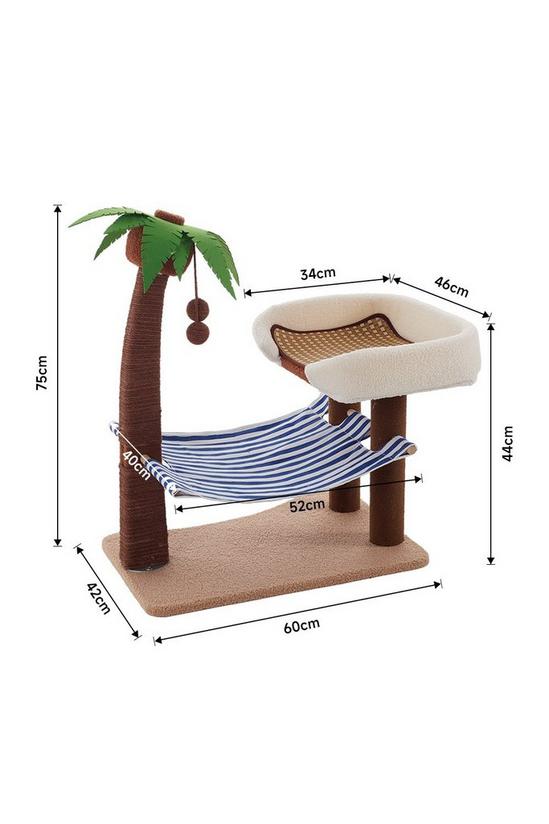 Living and Home Coconut Cat Tree with Hammock and Sisal Perch 6