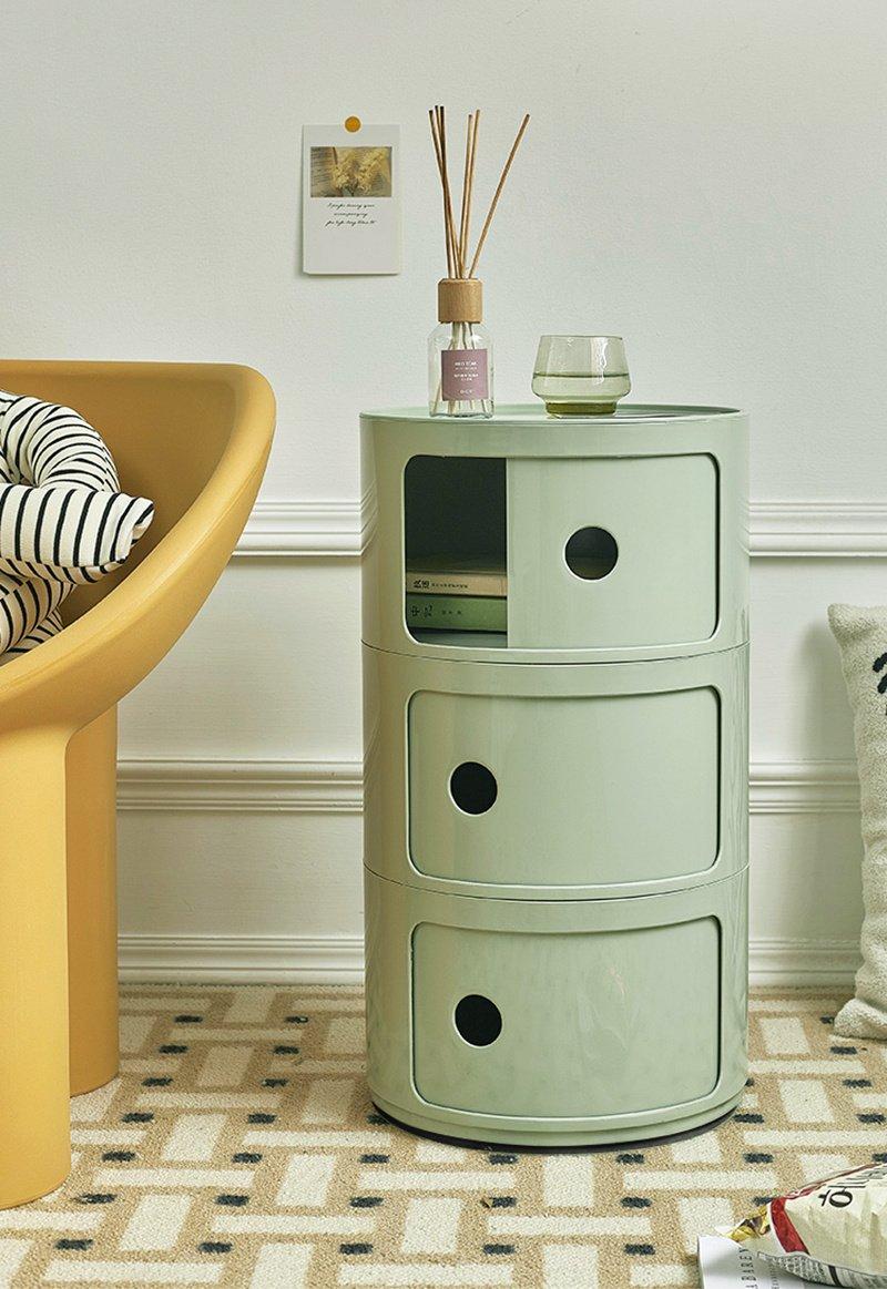 Multi-Tiered Cylindrical Plastic Storage Drawer Unit