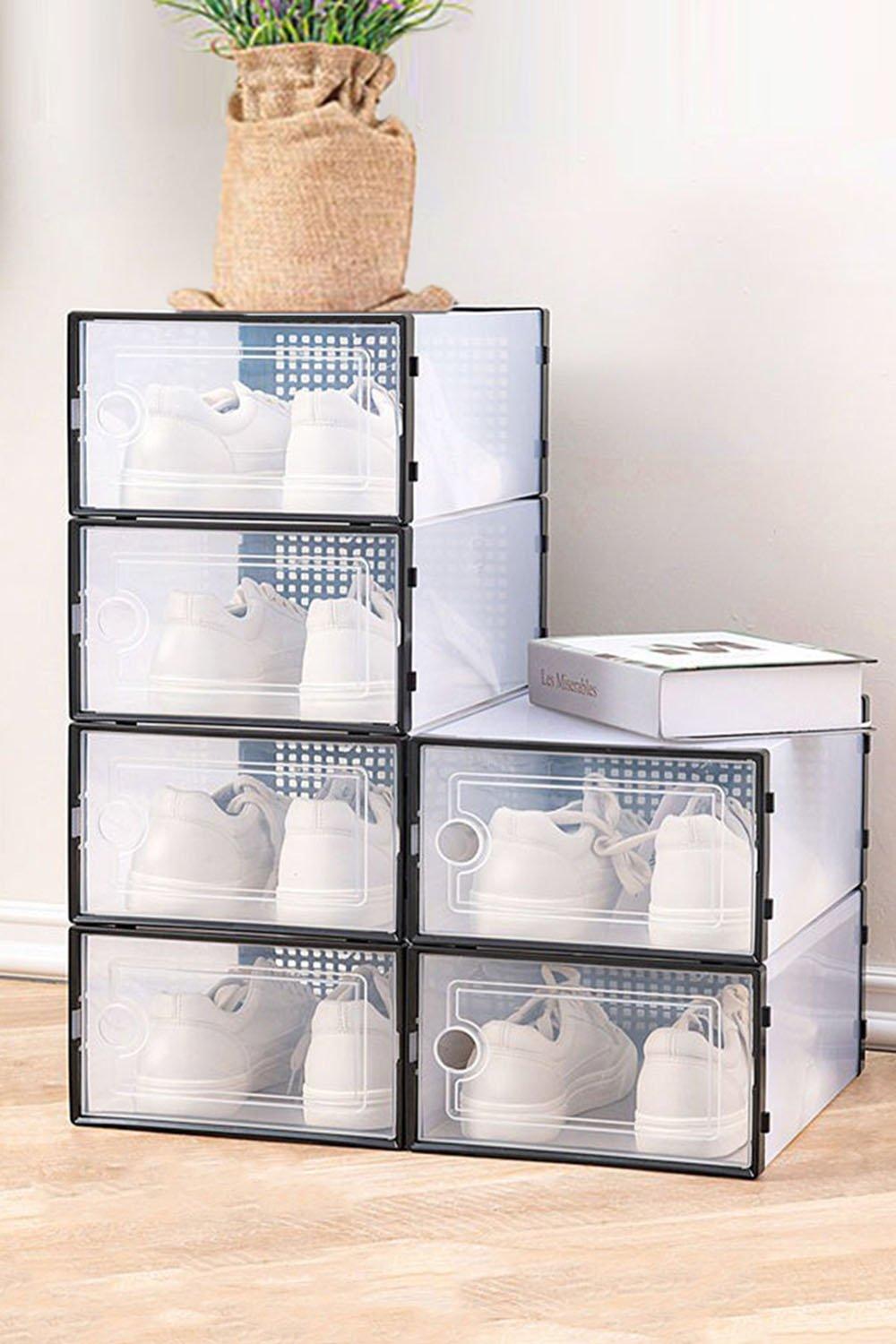 12 Pcs Stackable Plastic Shoe Storage Boxes