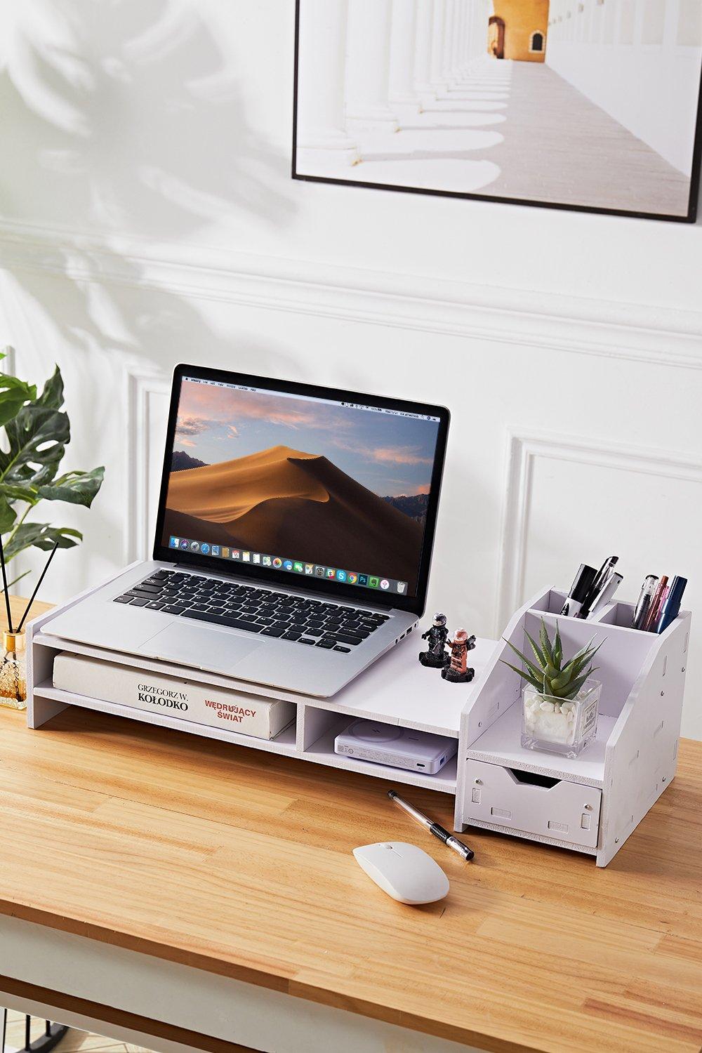 Home Office Multifunctional Monitor Stand Riser with Storage
