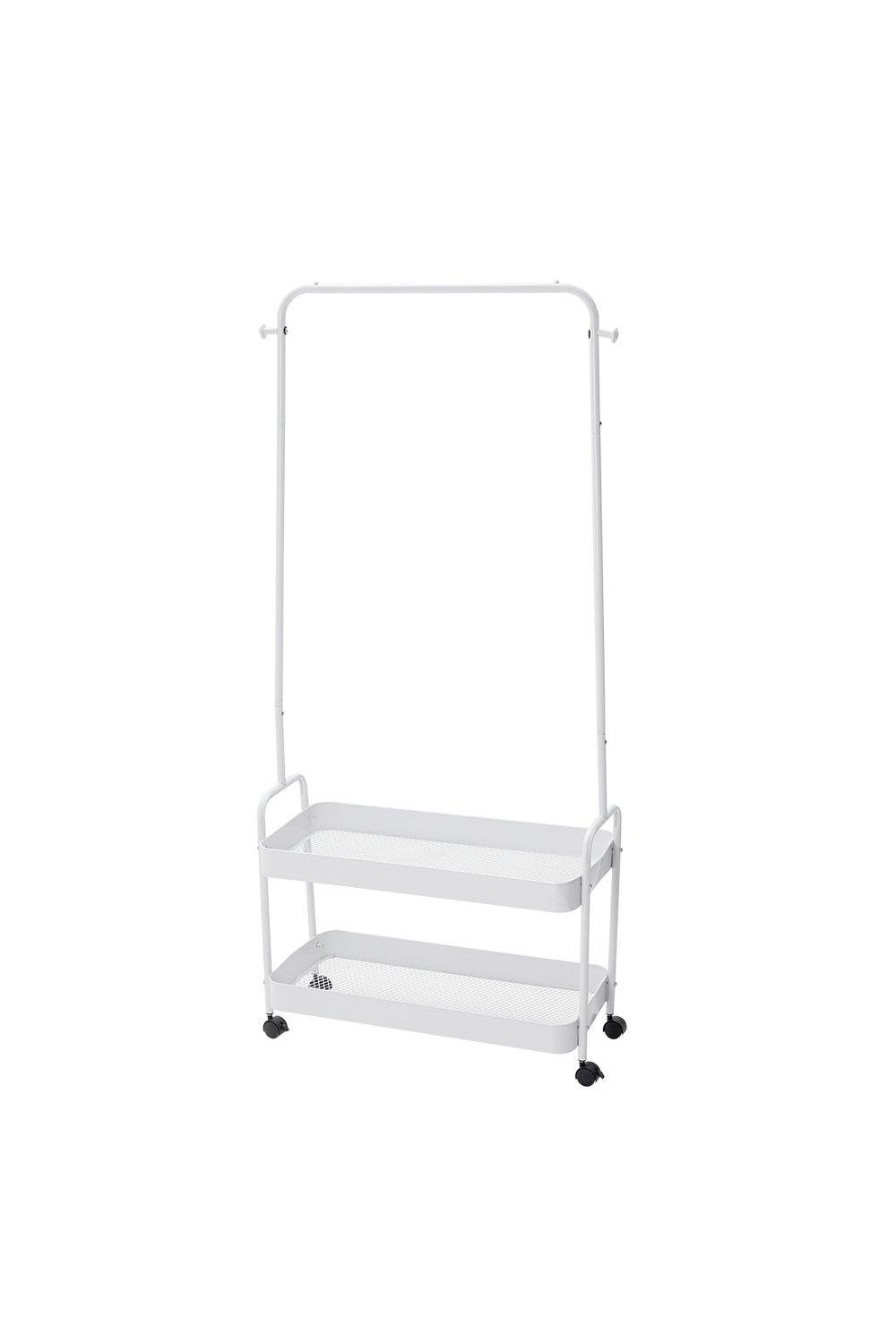 Modern Rolling White Clothes Rack