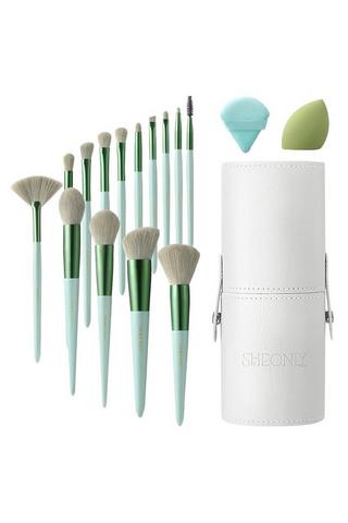 Product 14 Pcs "Sprout-Green" Professional Makeup Brush Set Green