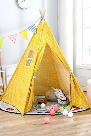 Product Kids Canvas Teepee Tent Play House Yellow
