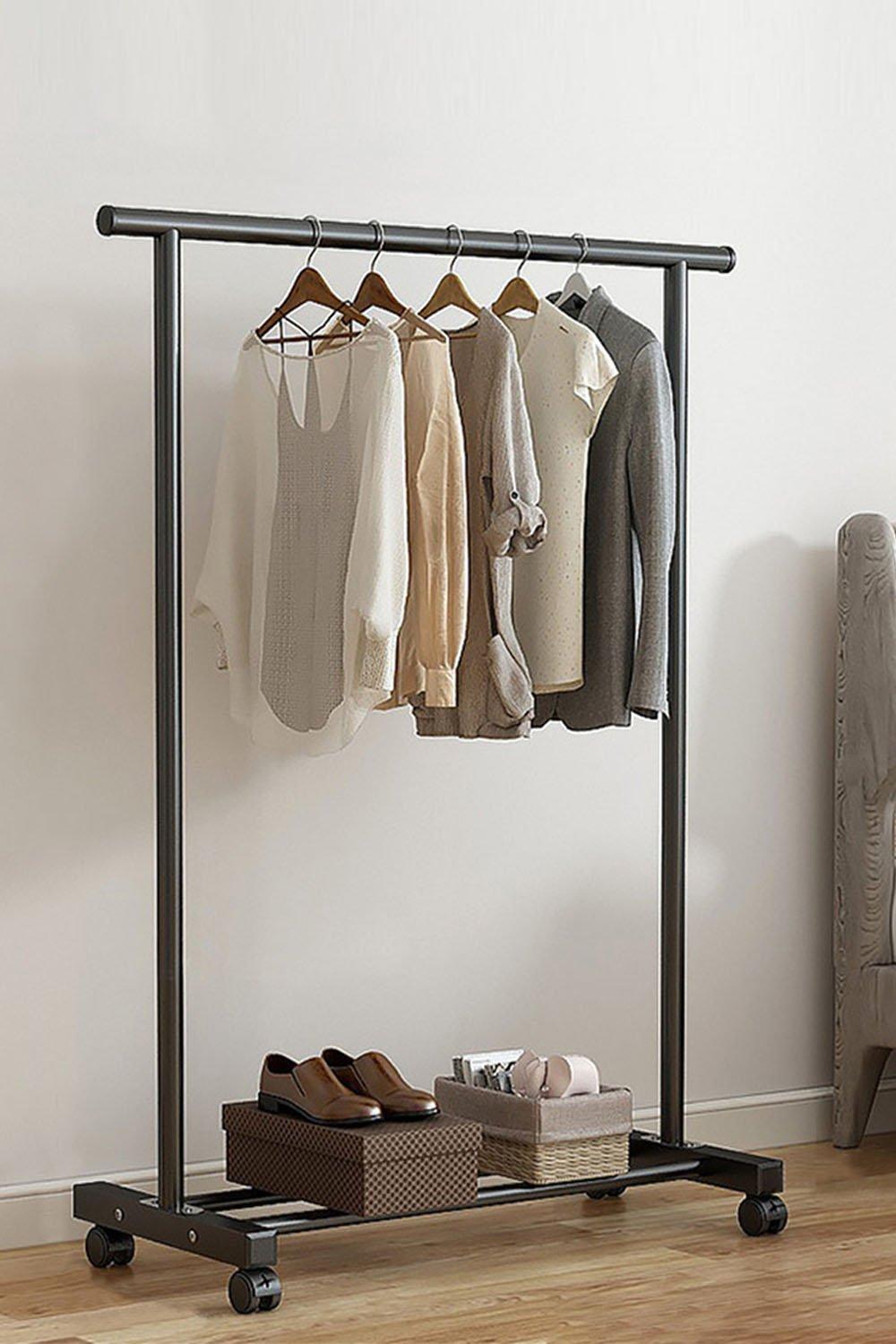 Single Rails Clothes Hanging Display Stand Racks