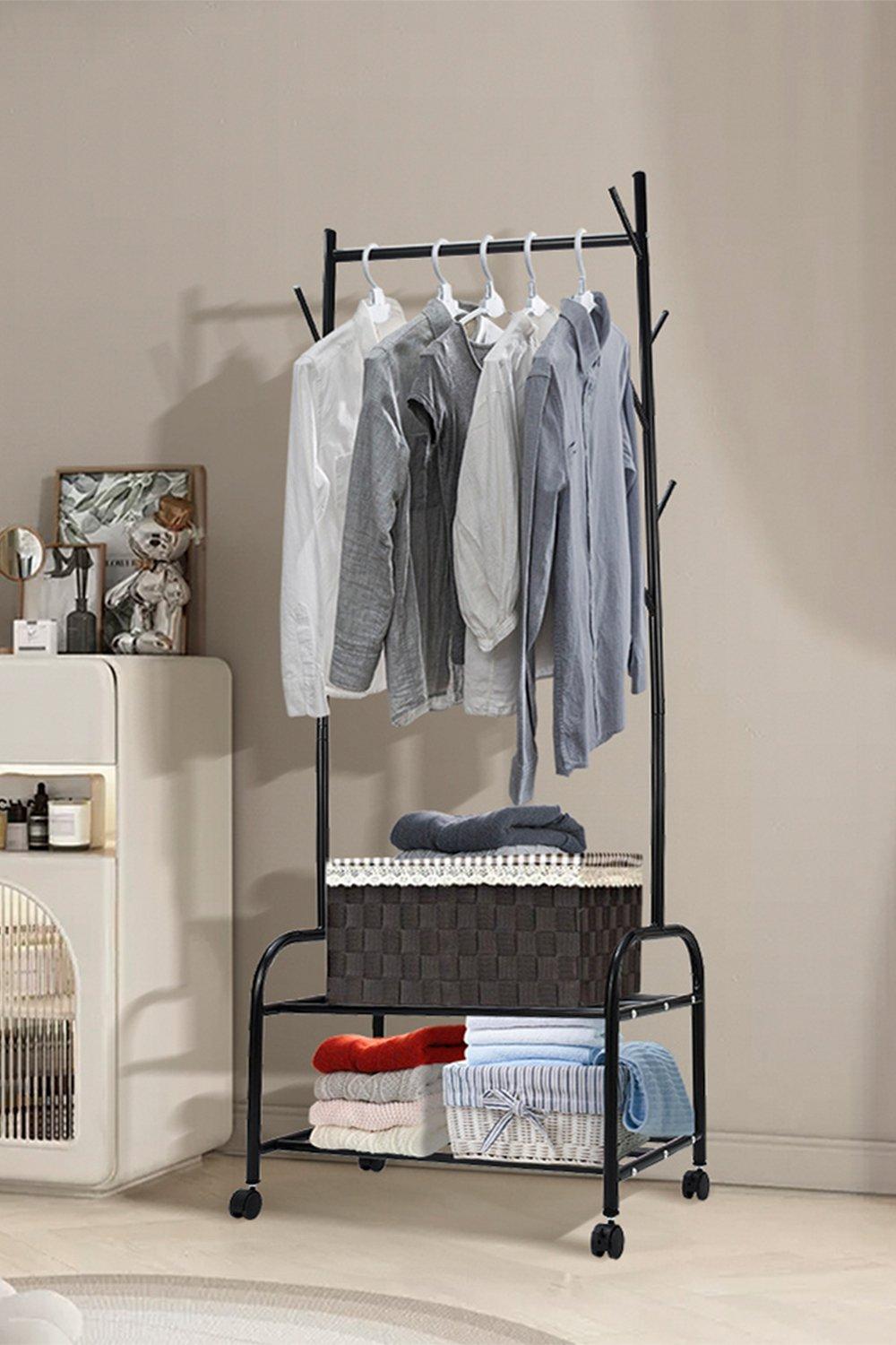 Double Rail Clothes Rail Hanging Display Stand Garment Rack