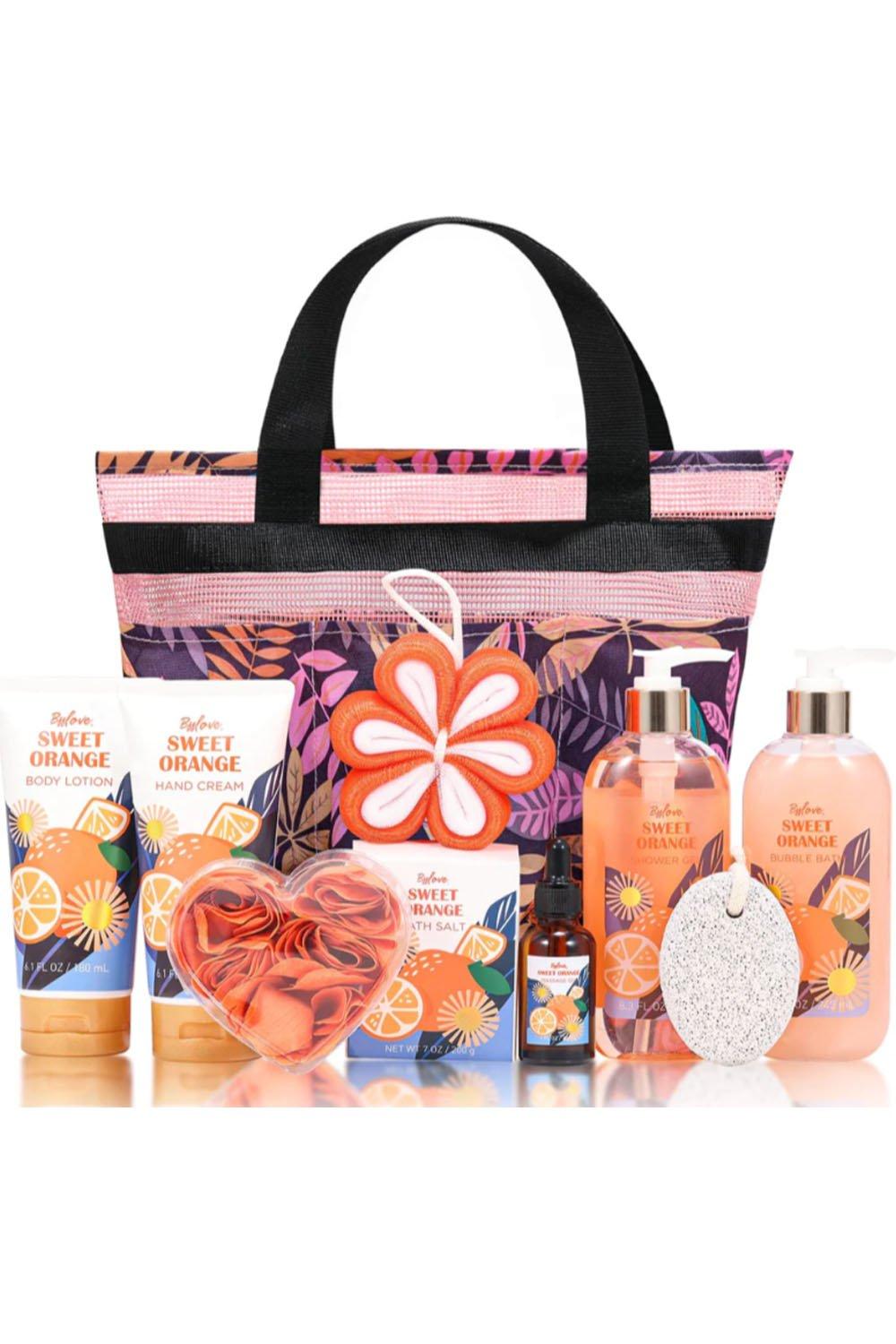 10 Pcs Luxurious Orange Spa Gift Set with Bag
