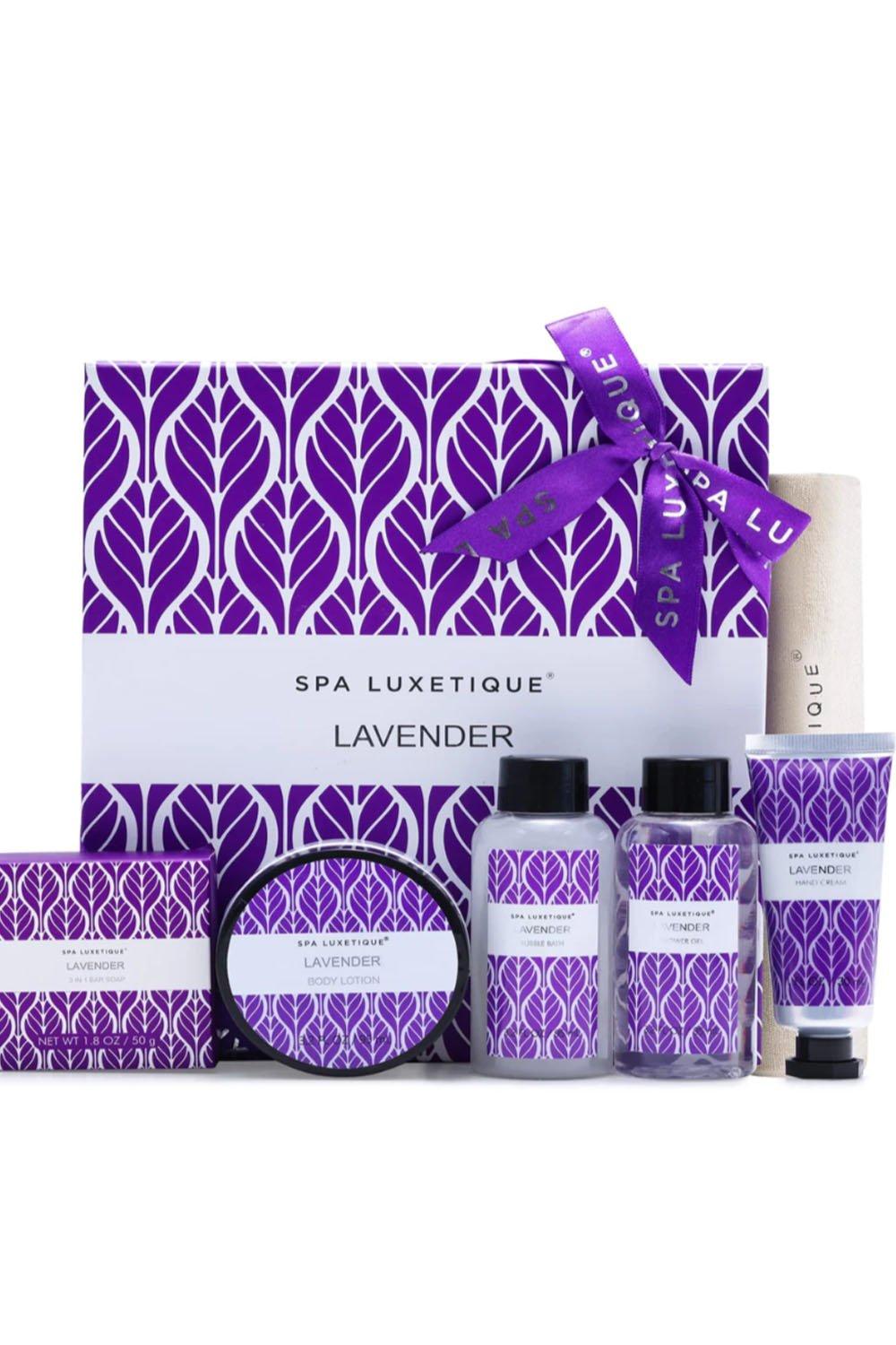6 Pcs Lavender Spa Bath Gift Set Travel Pamper Box