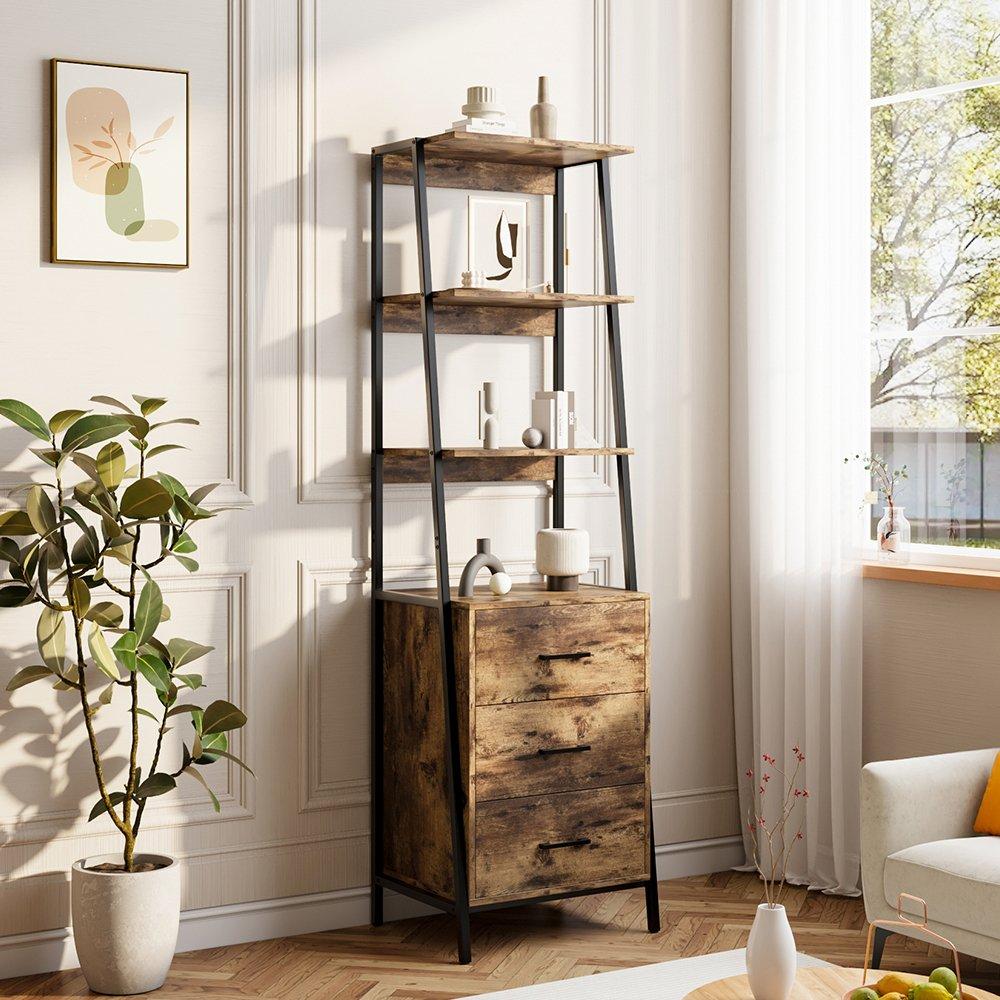 Industrial Style Wooden Bookshelf