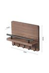 H&O Direct Rustic Wood Floating Shelf with 5 Hooks Decorative Display Key Hanger thumbnail 4