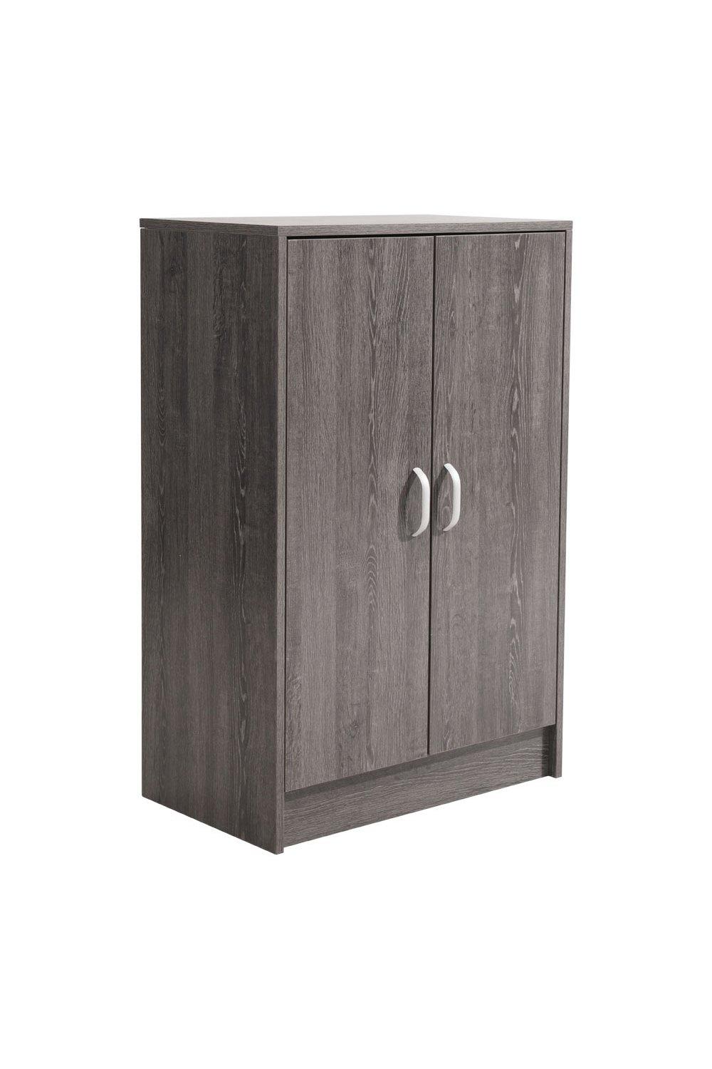 6-Layer Gray Wood Grain Shoe Cabinet
