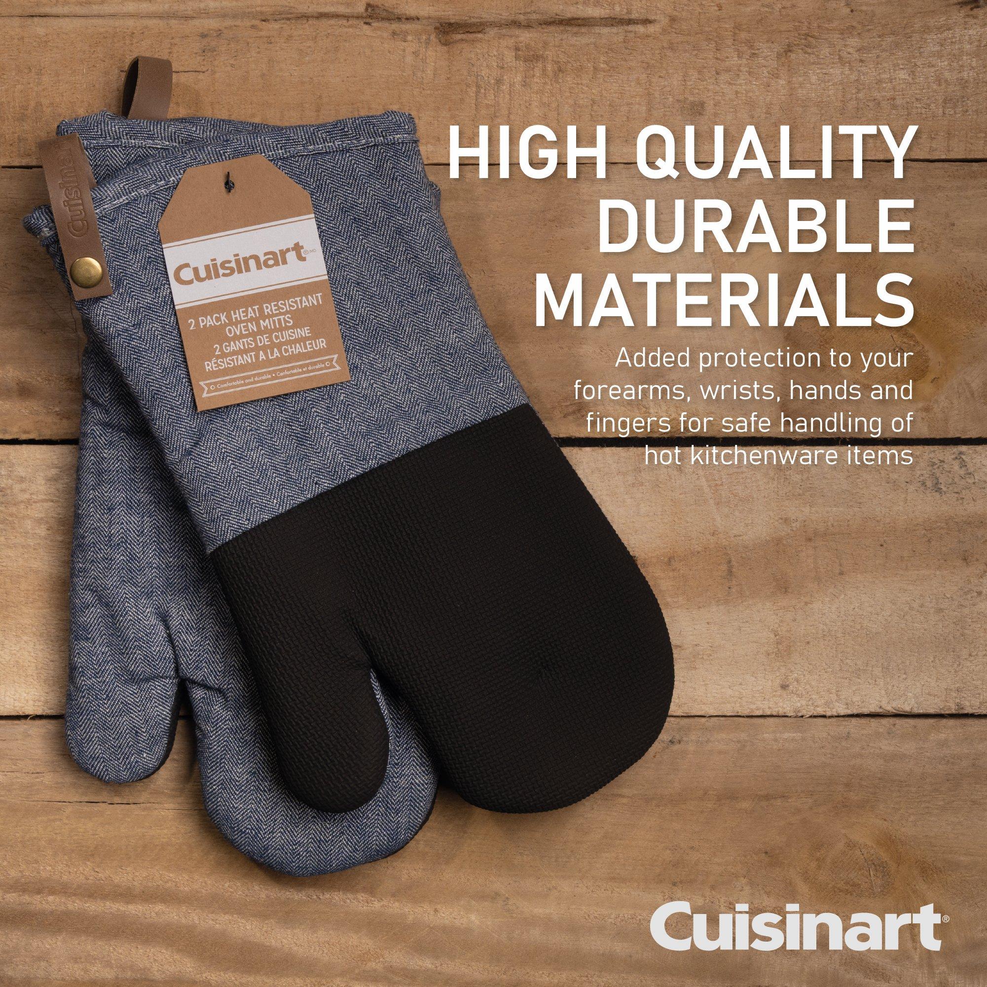 Buy Cuisinart  Neoprene Pack of 2 Oven Mitts - Herringbone Blue – Potters  Cookshop