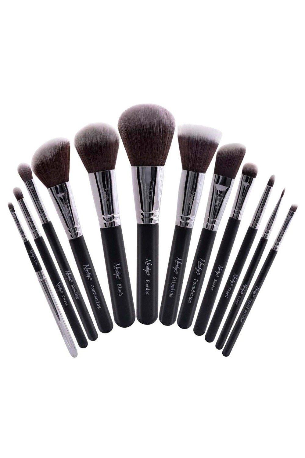 12 Piece Masterful Collection Makeup Brush Set (Black)