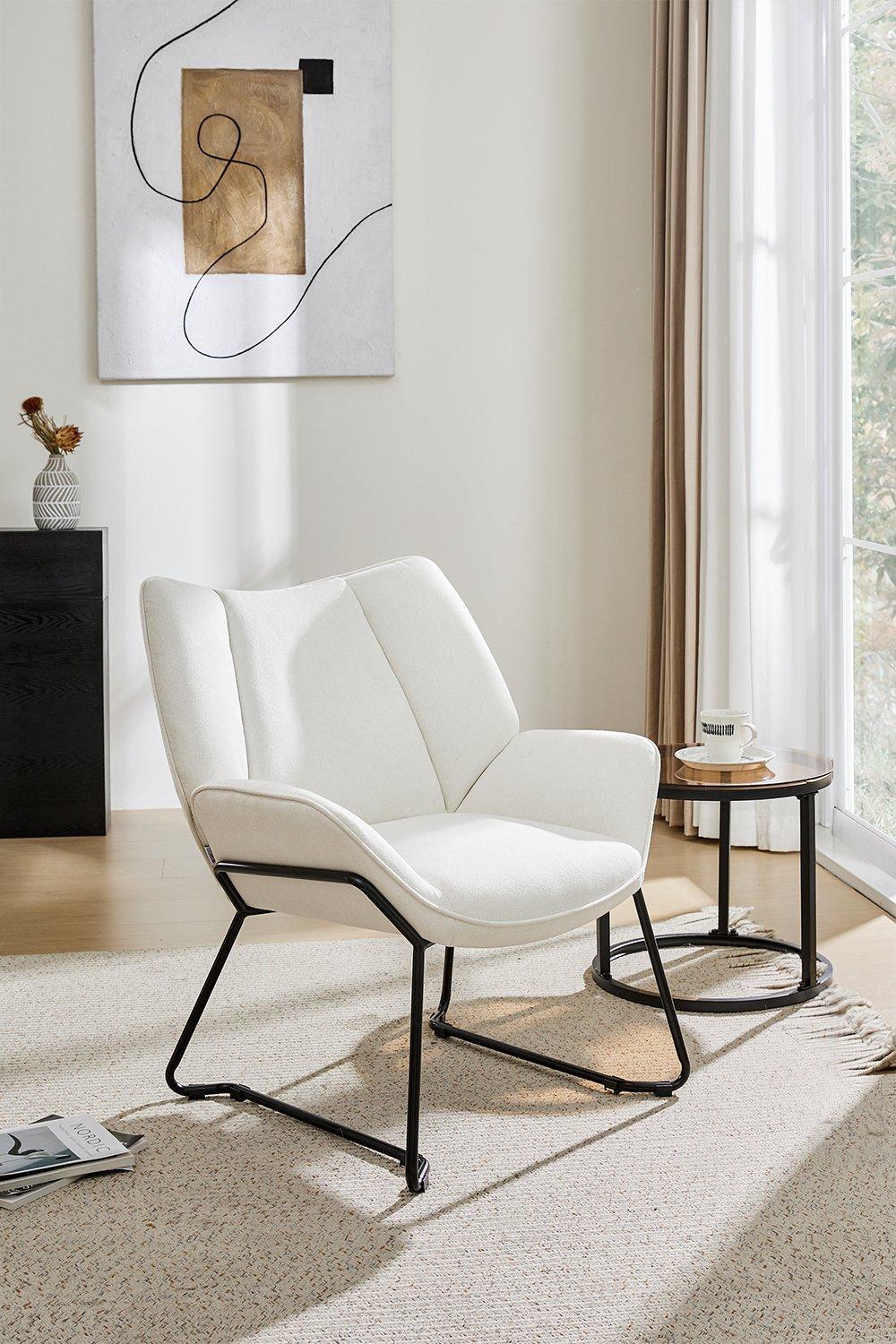 Minimalist Linen Armchair
