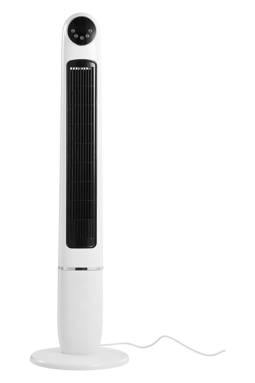 50W Touch Screen Oscillating Tower Fan, 3 Wind Speed, 12H Timer, White