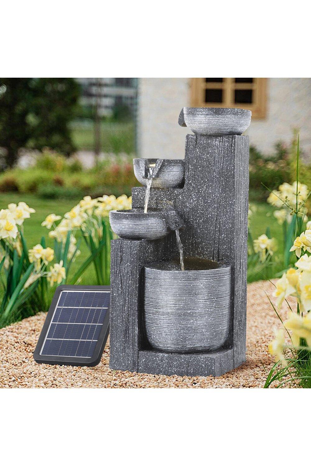 Outdoor Solar-Powered Water Fountain Rockery Decor