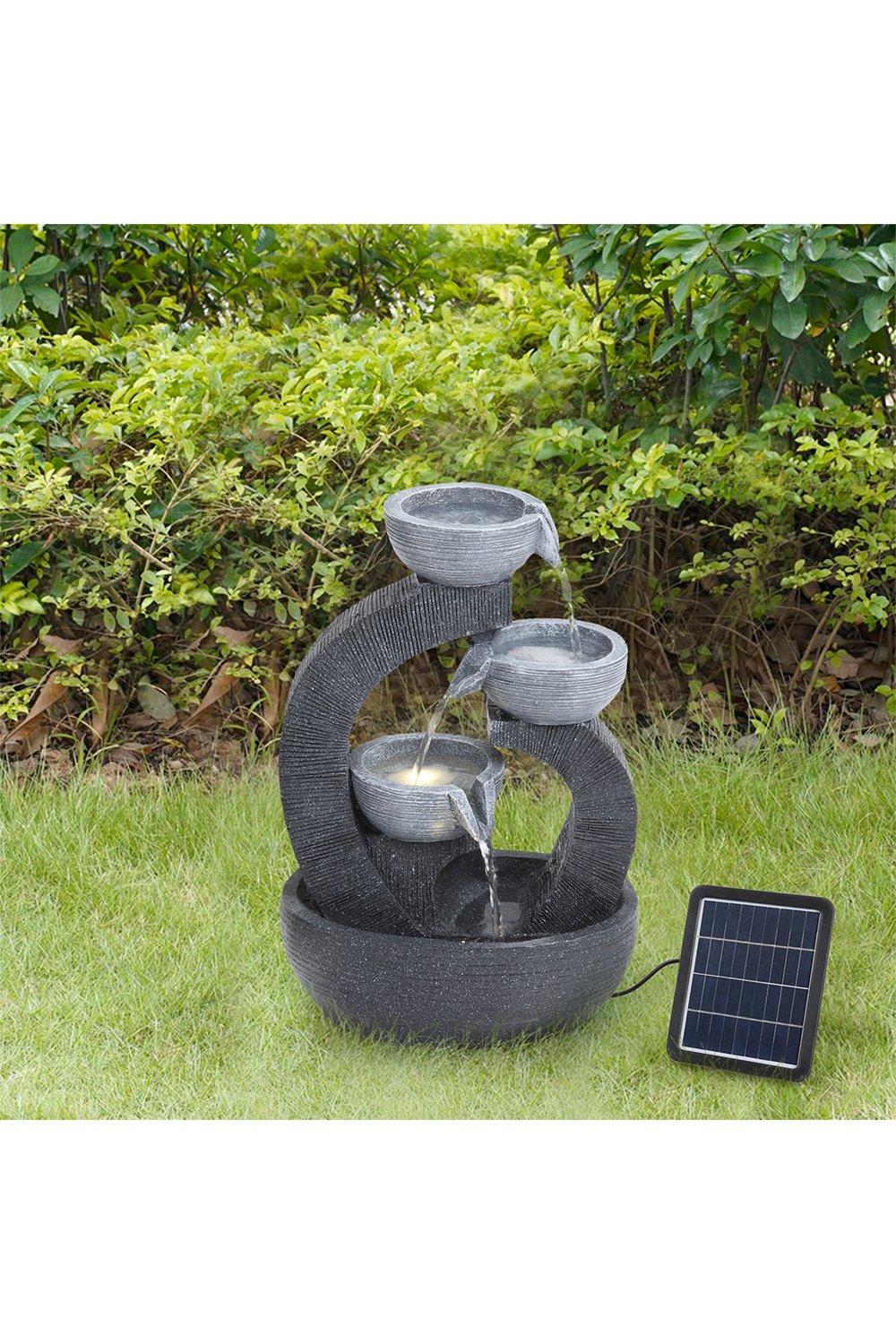 Garden Solar-Powered Water Fountain Rockery Decor