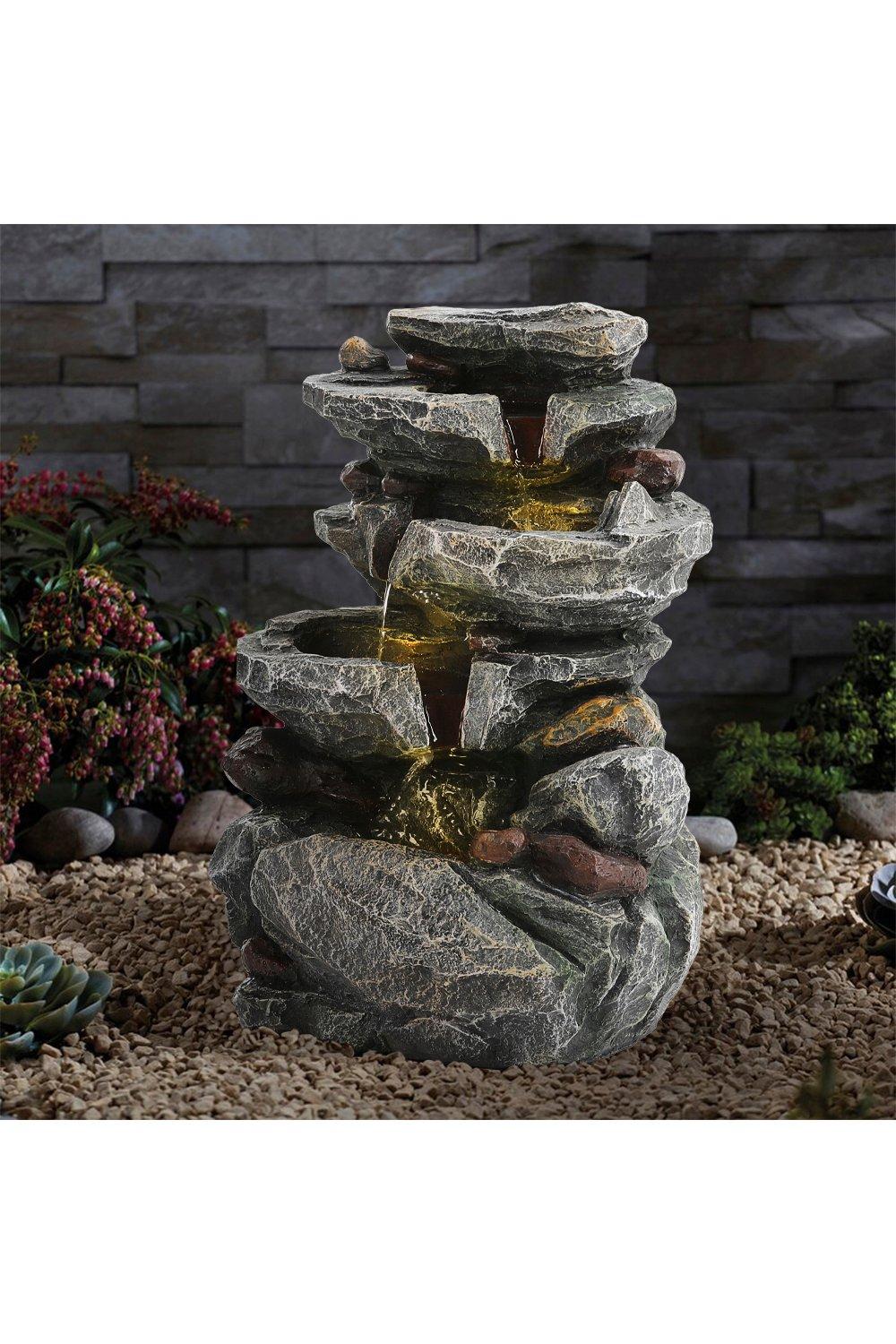 Outdoor Water Feature Fountain Decor with Lights