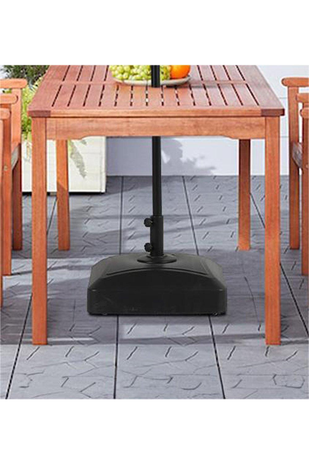 Square Fillable Patio Umbrella Stand with Wheels