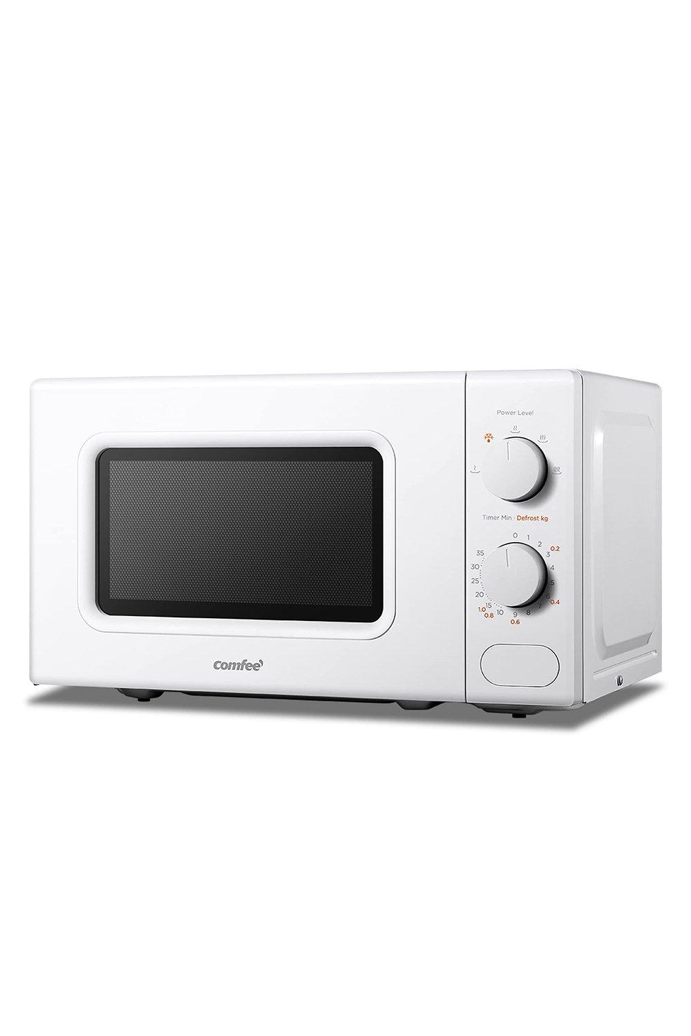 Comfee 700w 20L Microwave Oven With 5 Cooking Power Levels, Quick Defrost Function, And Kitchen Manu