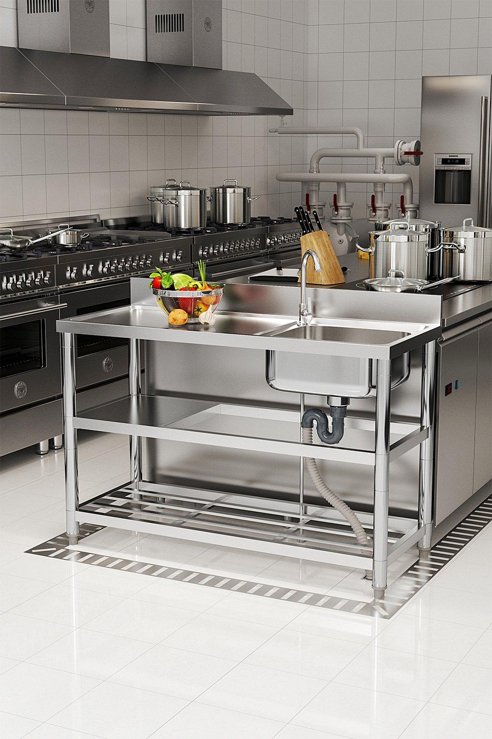 Multifunctional Stainless-Steel Kitchen Sink with Shelves