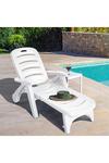 Living and Home Plastic Foldable Outdoor Garden Sun Lounger Recliner with Wheels thumbnail 2