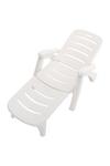 Living and Home Plastic Foldable Outdoor Garden Sun Lounger Recliner with Wheels thumbnail 4