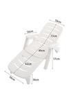 Living and Home Plastic Foldable Outdoor Garden Sun Lounger Recliner with Wheels thumbnail 6