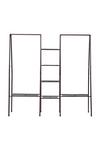 H&O Direct Metal Clothing Rack with 4-Tier Grid Shelves thumbnail 2