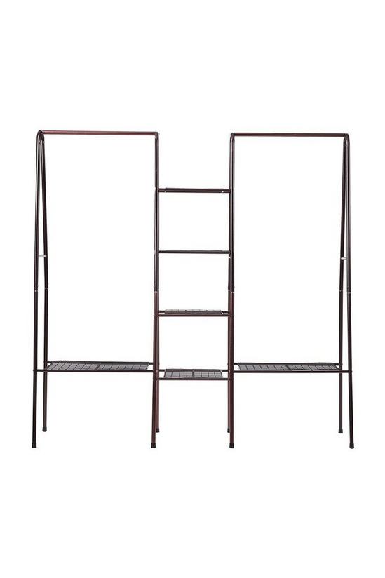 H&O Direct Metal Clothing Rack with 4-Tier Grid Shelves 2