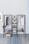 H&O Direct Metal Clothing Rack with 4-Tier Grid Shelves thumbnail 5