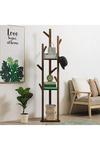 Living and Home Wooden Coat Rack Stand with 3 Shelves for Entryway thumbnail 3