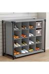 Living and Home 4 Tiers 16-Pair Non-woven Grid Shoes Rack Grey Cubes Storage Shelf Rack Organizers thumbnail 4